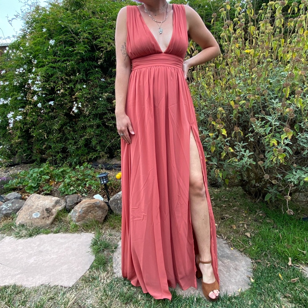 🌷Elegant and flattering faded rose chiffon bridesmaid dress🌷